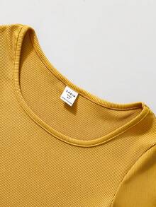 SHEIN Lot de 3 T-shirts manches courtes de couleur unie pour préadolescentes, simple et élégant, doux et respirant, disponible en plusieurs couleurs pour le port quotidien