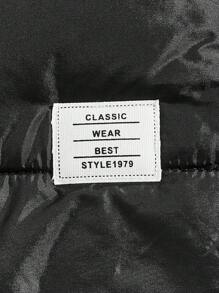 GENTILAND Áo khoác nam có chữ vá chi tiết Teddy lót dây kéo áo đệm - màu đen - Xem 6