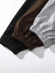 SHEIN Unity 3pcs Elastic Waistband Pants - Grey - View 6