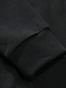 Manfinity Homme Áo nỉ trùm đầu cỡ lớn cho nam có in chữ và tàu vũ trụ và lót nhiệt - màu đen - Xem 7