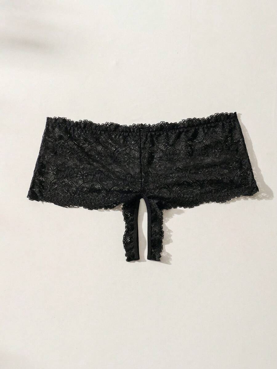 SHEIN Classic Sexy Plus Size Sexy Lace Bow Knot Panties SHEIN USA