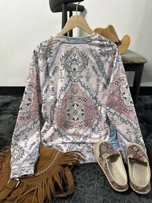 In hoa Paisley Tay Raglan Áo nỉ - Nhiều màu - Xem 2