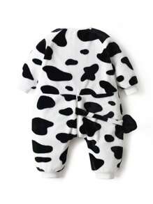 SHEIN Mono con forma de vaca y decoración de cola peluda para bebés niños, ropa de casa - Multicolor - Ver 5