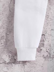 SHEIN Tween Girls Crew Neck Long Sleeve Sweatshirt And Sweatpants Set, Casual Sports Outfit With Thermal Lined, Autumn/Winter - Light Grey - View 7