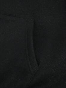 SHEIN LUNE 帶有花紋的帽衫休閒運動衣 - 黑色 - 查看 6