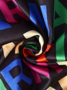 男士字母印花短褲 - 黑色 - 查看 6