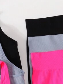 3pcs/Set Solid Color Underwear Set For Teen Girls - Multicolor - View 3