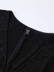 SHEIN Clasi Plus Size Wrap Top Asymmetric Hem Glitter Dress