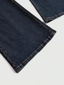 ROMWE Grunge Punk Beaded Embroidery Wing Shaped Flare Jeans, School