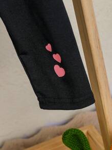 Baby Girls' Cat Printed Base Shirt + Leopard Print Padded Vest+base Pants, Cute Fashionable Cool 3pcs Set For Autumn And Winter - Multicolor - View 5