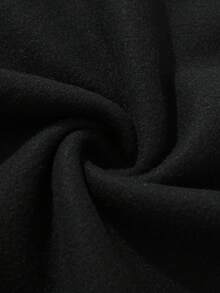 INAWLY 女士卡通與字母印花極柔毛呢運動衫 - 黑色 - 查看 4