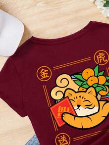 SHEIN LUNE 大尺碼女卡通印花t卹 - 黑色 - 查看 4