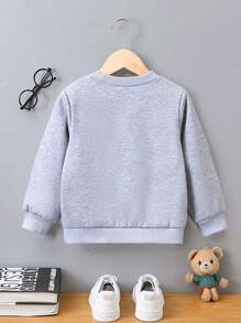 男小童字母圖案運動衫 - 灰色 - 查看 2