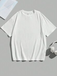 Teenage Boys' Casual Letter Print Short Sleeve T-shirt Suitable For Summer - White - View 2