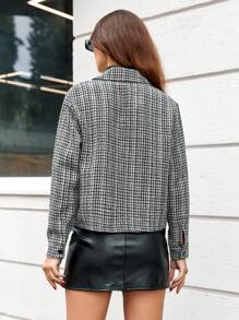 SHEIN Cottnline Của phụ nữ Kẻ sọc Vòng cổ Tay áo dài Áo khoác - Nhiều màu - Xem 2
