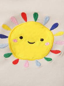 2入組嬰兒男童可愛太陽貼短袖t恤和條紋褲子,秋冬生活日常裝扮 - 彩色 - 查看 6