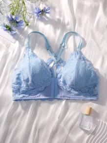 Floral Lace Scallop Trim Underwire Bralette