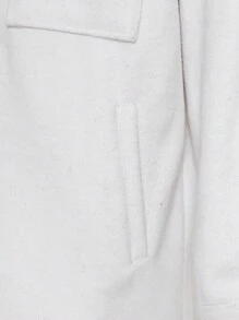 RueChic Men's Pea Coat With Flip Collar, Button Closure And Upward Pockets - Beige - View 4