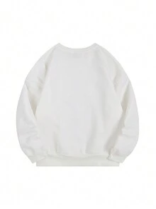 女款大尺碼龍紋圓領毛衣 - 白色 - 查看 2