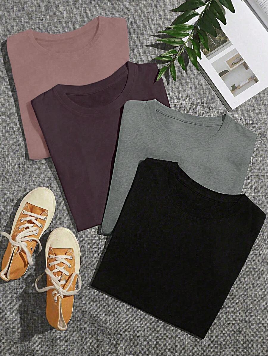 SHEIN Unity 女性圓領短袖t恤 - 彩色 - 查看 1