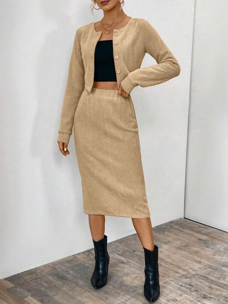 Women's Basic Plush Two-piece Set