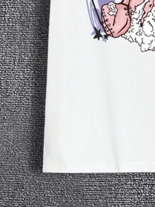 Manfinity RSRT 男士卡通和文字印花短袖t恤和長褲2件套裝 - 彩色 - 查看 4