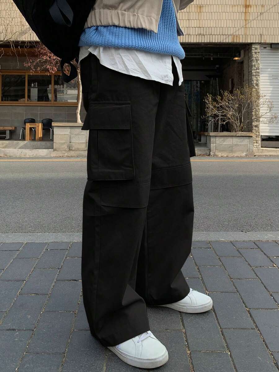 DAZY Men's Cargo Pants - Black - View 1