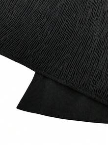 SHEIN EZwear Của phụ nữ Màu thuần Viền bất đối xứng Áo không dây - màu đen - Xem 3