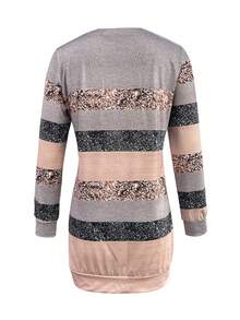 Women's Fashionable And Elegant Round Neck Long Sweatshirt Dress, Suitable For Commuting, Shopping, Casual, Spring & Autumn - Coffee Brown - View 2