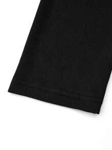 Calvaya Mono De Manga Larga De Talla Grande De Color Sólido - Negro - Ver 3