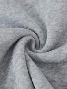 SHEIN LUNE Sweatshirt With Heart-shaped Print And Warm Lining - Light Grey - View 4