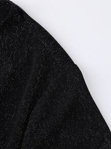 SHEIN Clasi Plus Size Wrap Top Asymmetric Hem Glitter Dress