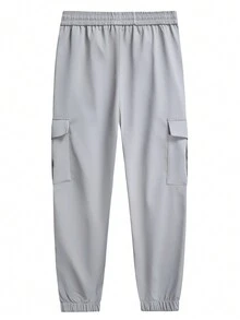 Manfinity Homme Men's Thermal Lined Cargo Pants - Light Grey - View 2