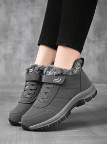 女士冬季加厚保暖防水运动鞋，适合中老年人，可搭配开衫，女靴，毛绒靴，雪地靴