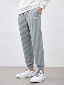 GENTILAND 男士針織休閒運動長褲,側口袋設計 - 灰色 - 查看 4