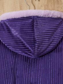 青少女長袖連帽外套 - 紫色 - 查看 4