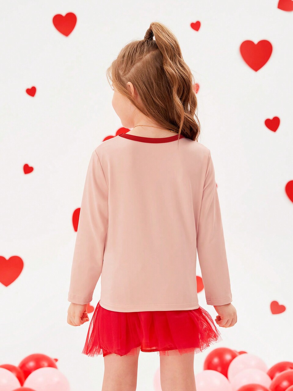 Young Girl Pink Long Sleeve T-Shirt With Slogan Print And Knot Detail Hem