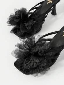 女式高跟涼鞋 - 黑色 - 查看 4