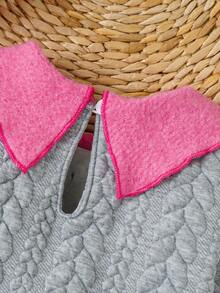 女嬰蝴蝶結拼色運動衫 - 彩色 - 查看 4