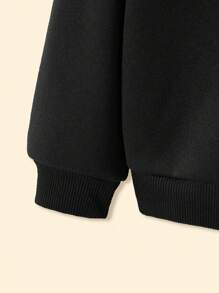 Em bé Con trai Giải trí In thư Áo nỉ có mũ Và Quần Bộ - màu đen - Xem 3