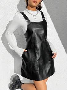 SHEIN Unity Pu Lady's Overall Dress - Black - View 6