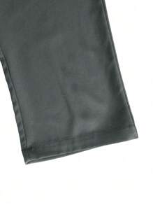 Manfinity Homme Men's Casual Solid Color Drawstring Waist Pants, Fall - Dark Grey - View 3