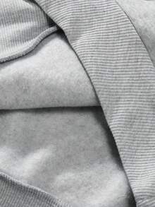 Manfinity Homme Nam áo có mũ Giải trí Áo nỉ Với In thư Tay áo dài - Màu Xám nhạt - Xem 4