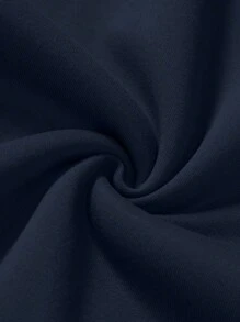 Manfinity Homme 男士羊毛衛衣,帶字母印花 - 藏蓝色 - 查看 6