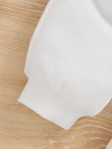 SHEIN 寶寶女孩卡通印花帽套衫和褲子套裝 - 白色 - 查看 7