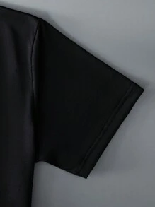 SHEIN 男童夏季足球圖案短袖t卹 - 黑色 - 查看 3