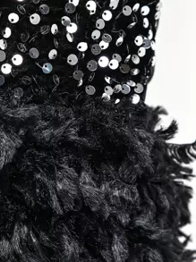 Hauture Plunging Neck Sequin Halter Dress - Multicolor - View 10