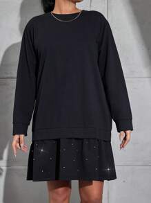 EURMUSE Rozmiar Plus Falbankowy brzeg Sukienki