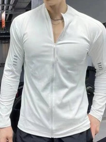 Manfinity Sport Corelite Men's Zip-up Long Sleeve Sports Jacket - White - View 1