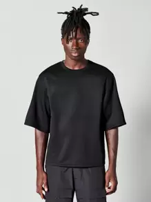SUMWON 宽松半袖重磅 T 恤 - 黑色 - 查看 1